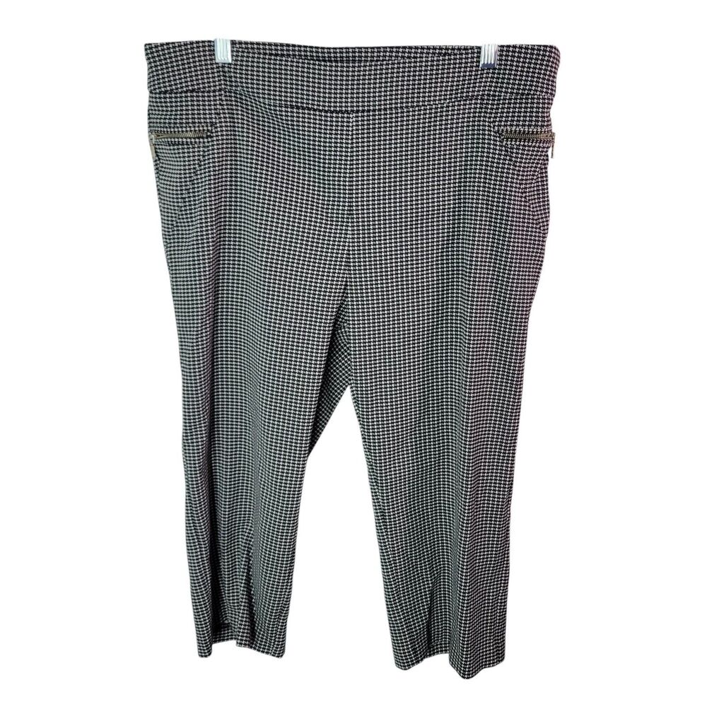 SOHO Apparel Womens Size XL Black White Houndstooth Trouser Capri Pants